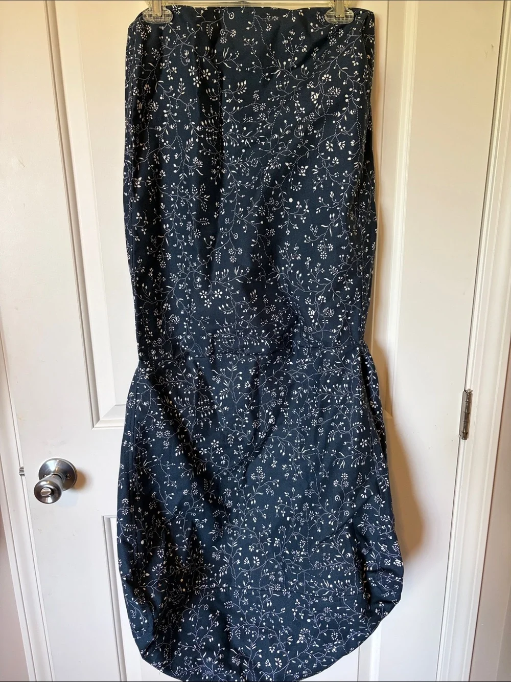 IKEA Navy Chair Cover with White Floral Print